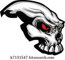 Skull with Cartoon Vector Image Skull with Cartoon Vector Image