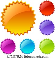 tiszta, színezett, loccsanás, ikonok