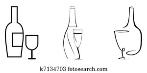 Wine bottle and glass Wine bottle and glass
