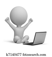 3d, pequeno, pessoas, -, sucedido, solução