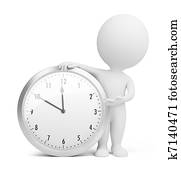 3d, pequeño, gente, -, reloj