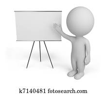 3d small people with empty board