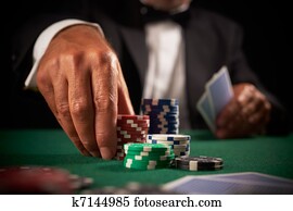 card player gambling casino chips 