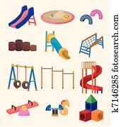 cartoon park playground icon cartoon park playground icon