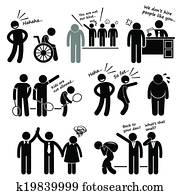 discriminación, racista, cliparts