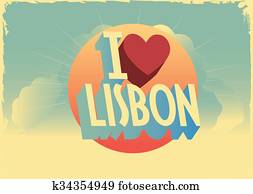 estilo retro, vetorial, "i, love", cidade, cartão postal, desenho estilo retro, vetorial, "i, love", cidade, cartão postal, desenho