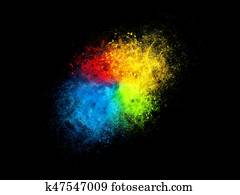 Four color dust particle explosion Four color dust particle explosion