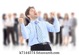 happy energetic businessman