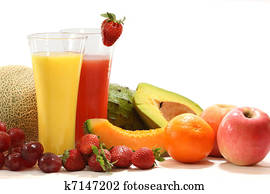 Healthy fruit and vegetable juices