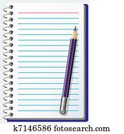 note pad with pencil
