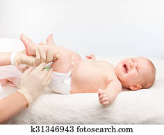 Baby gets an injection Baby gets an injection