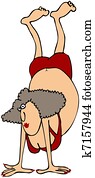 Chubby Woman Doing A Handstand Chubby Woman Doing A Handstand