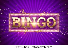 Creative background, bingo lettering in gold letters on a purple background. Concept win, casino, idea, luck, lotto. 3D illustration, 3D rendering. Creative background, bingo lettering in gold letters on a purple background. Concept win, casino, idea, luck, lotto. 3D illustration, 3D rendering.