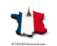 Eiffel tower on map of France Eiffel tower on map of France
