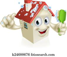 House cleaning mascot House cleaning mascot
