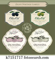 Set of olive oil labels Set of olive oil labels