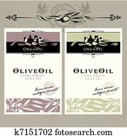 Set of olive oil labels Set of olive oil labels