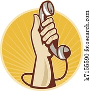 손 보유, retro, 전화