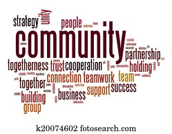 comunidade, palavra, nuvem