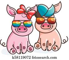 Download Cool Pigs Clip Art | u17621077 | Fotosearch