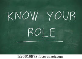 Know your role handwritten on blackboard Know your role handwritten on blackboard