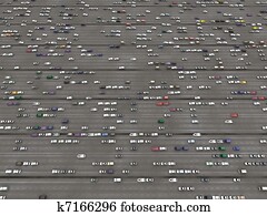 oben, von, a, parkplatz