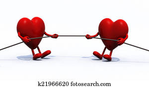 two hearts tug of war rope