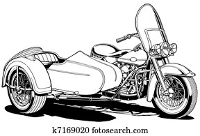 vindima, motocicleta, com, lado, car