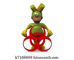 ציור היתולי, סופרגיבור, עם, toxins