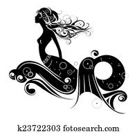 A mermaid silhouette A mermaid silhouette