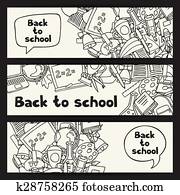 Back to school background with education hand drawn doodles Back to school background with education hand drawn doodles