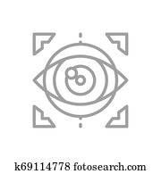 Eye surgery, lens replacement, laser vision correction line icon. Eye surgery, lens replacement, laser vision correction line icon.