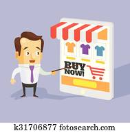 Online shopping flat illustration Online shopping flat illustration