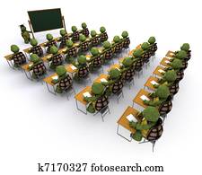 teknősbéka, ült, -ban, tanít asztal