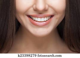 Woman smile. Teeth whitening. Dental care. 