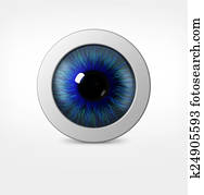 3d eye of man on white background. 3d eye of man on white background.