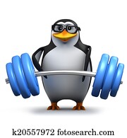 3d Penguin weightlifter 3d Penguin weightlifter