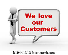 3차원, 실업가, 와, 연설 거품, -, 사랑, 고객