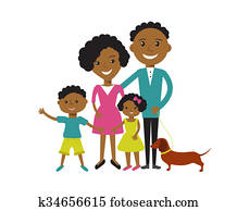 Happy African American family