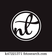 initial letter nt logo circle with ring initial letter nt logo circle with ring