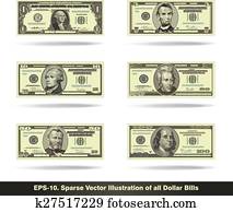 jebkāds, dolārs, bills, garlaicīgs