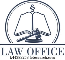Law office vector legal icon of gavel and code Law office vector legal icon of gavel and code