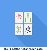 Clipart of Mahjong tiles k6806750 - Search Clip Art, Illustration