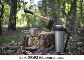 Camping cooking breakfast. Camping cooking breakfast.