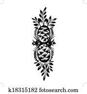 decorativo, silueta, de, cone pinho