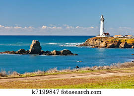 farol ponto pombo, ligado, litoral california