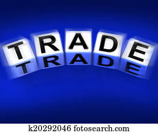 handel, blokke, fremviser, handlende, forex, handel, og, industri