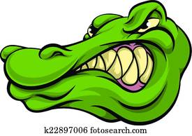 jacaré, ou, crocodilo, mascote