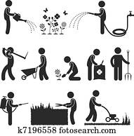 jardinagem, trabalho, trabalhador, jardineiro