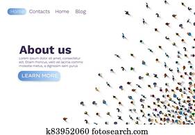 People about us web banner, social communication, work team. Vector People about us web banner, social communication, work team. Vector
